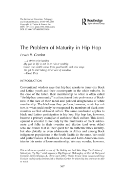 The Problem of Maturity in Hip Hop