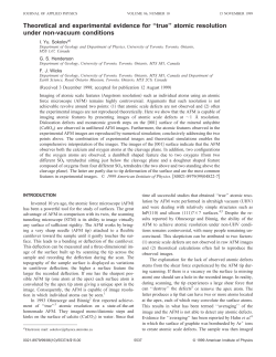 Theoretical and Experimental Evidence for