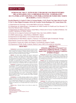 H&Aacute;BITOS DE VIDA Y ESTILOS DE CUIDADO DE LOS