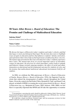 50 Years After Brown v. Board of Education: The Promise and