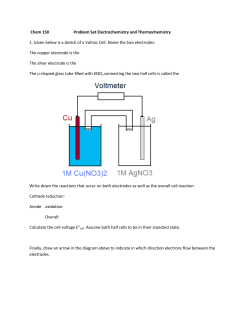 Chem 150 Problem Set Electrochemistry and Thermochemistry 1
