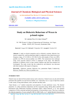 Study on Dielectric Behaviour of Waxes in p-band region
