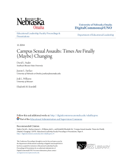 Campus Sexual Assaults: Times Are Finally (Maybe) Changing