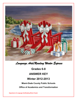Grades 6-8 ANSWER KEY - Language Arts and Reading