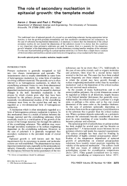 The role of secondary nucleation in epitaxial growth: the template