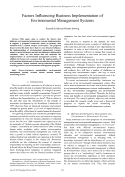 Factors Influencing Business Implementation of