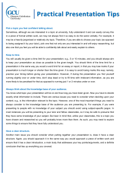 Practical Presentation Tips