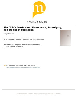 The Childʼs Two Bodies: Shakespeare