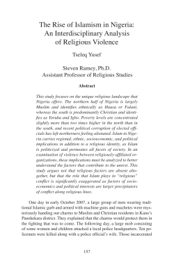 The Rise of Islamism in Nigeria: An Interdisciplinary