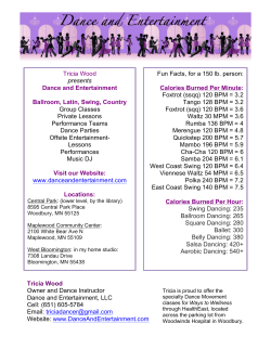 Fun Facts, for a 150 lb. person: Calories Burned Per Minute: Foxtrot