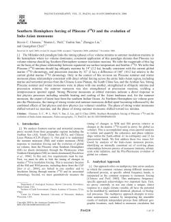 Southern Hemisphere forcing of Pliocene d18O and the evolution of