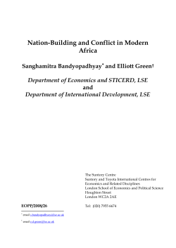 Nation-Building and Conflict in Modern Africa Sanghamitra