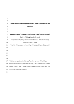 1 2 Changes in salivary estradiol predict changes in women`s