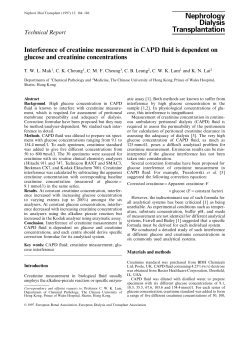 Interference of creatinine measurement in CAPD fluid is dependent