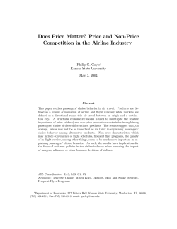 Does Price Matter? Price and Non-Price Competition in the Airline