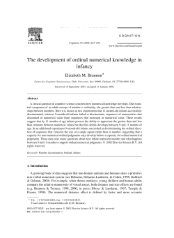 (2002). The development of ordinal numerical knowledge in infancy