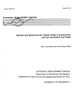 Producer Behaviour Under Strict Rationing and Quasi