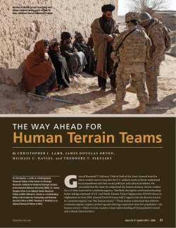A Way Ahead for Human Terrain Teams - NDU Press