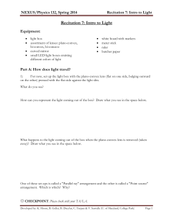 Intro to Light - umdberg / BERG FrontPage