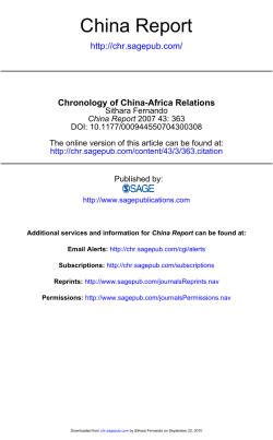 Chronology of China-Africa Relations