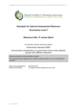 Internal Assessment Resource