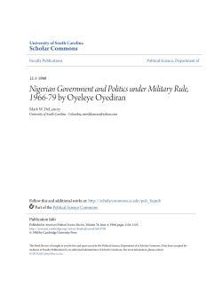 Nigerian Government and Politics under Military Rule, 1966