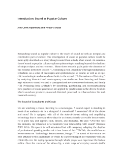 Introduction: Sound as Popular Culture