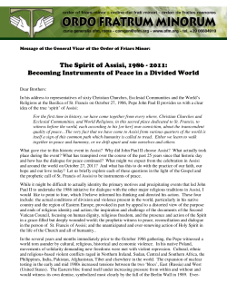 The Spirit of Assisi, 1986 - 2011: Becoming Instruments of Peace in