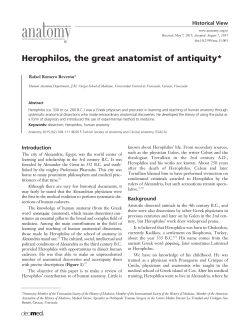 Herophilos, the great anatomist of antiquity*