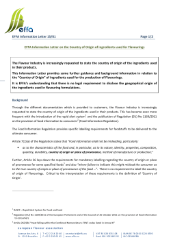 EFFA Information Letter 15/01 Page 1/2 EFFA Information Letter on