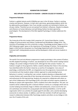 London College of Fashion - British Psychological Society