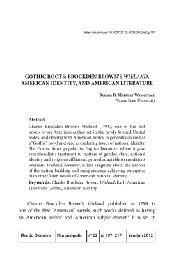 gOTHIC ROOTS: BROCKDEN BROWN`S WielanD, AMERICAN