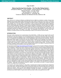 Measuring Nursing Home Quality: The Five-Star