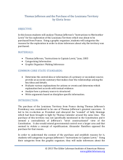 Thomas Jefferson and the Purchase of the Louisiana Territory by