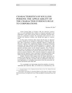 CHARACTERISTICS OF SOULLESS PERSONS: THE