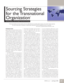 Outsourcing Strategies for the Transnational Organization