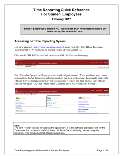 Time Reporting Quick Reference for Student Employees