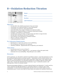 8&mdash;Oxidation-‐Reduction Titration