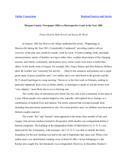 Morgan County, Newspaper Offers a Retrospective Look at the Year