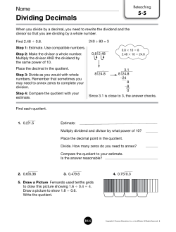 Dividing Decimals