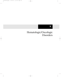 9 Hematologic/Oncologic Disorders