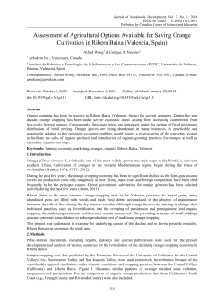 Assessment of Agricultural Options Available for Saving