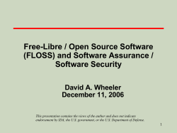 Free-Libre / Open Source Software (FLOSS) and