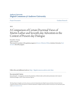 A Comparison of Certain Doctrinal Views of Martin Luther and