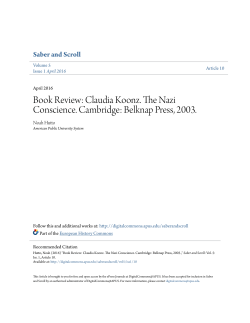 Book Review: Claudia Koonz. The Nazi Conscience. Cambridge
