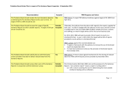 Probation Board Action Plan in respect of Pre