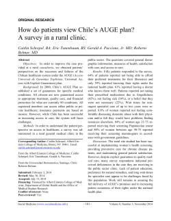 How do patients view Chile`s AUGE plan? A survey in a rural clinic.