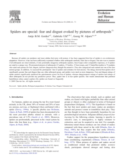 Spiders are special: fear and disgust evoked by pictures of arthropods