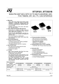 80/64-PIN 8-BIT MCU WITH 32 TO 60K FLASH/ROM, ADC, FIVE