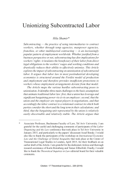 Unionizing Subcontracted Labor